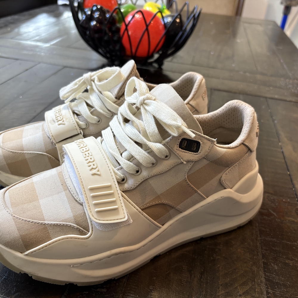 Burberry Beige and White Athletic Shoes - Picture 6 of 6